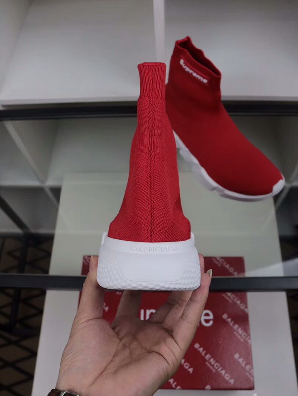 Balenciaga X Supreme Speed Runner Sock Red for sale